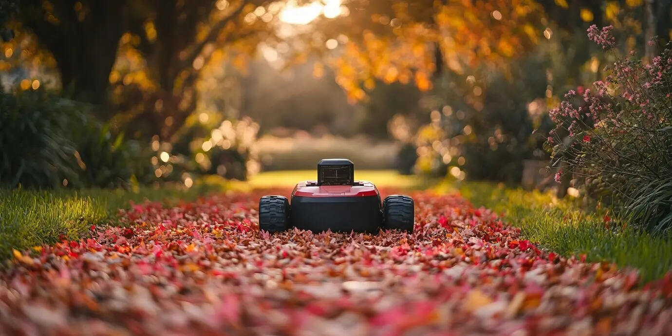 Ansicht eines Roboters, der Gärten pflegt und instand hält.