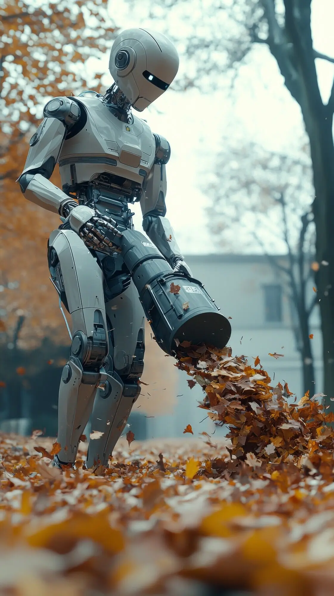 Ansicht eines Roboters, der Gärten pflegt und instand hält.